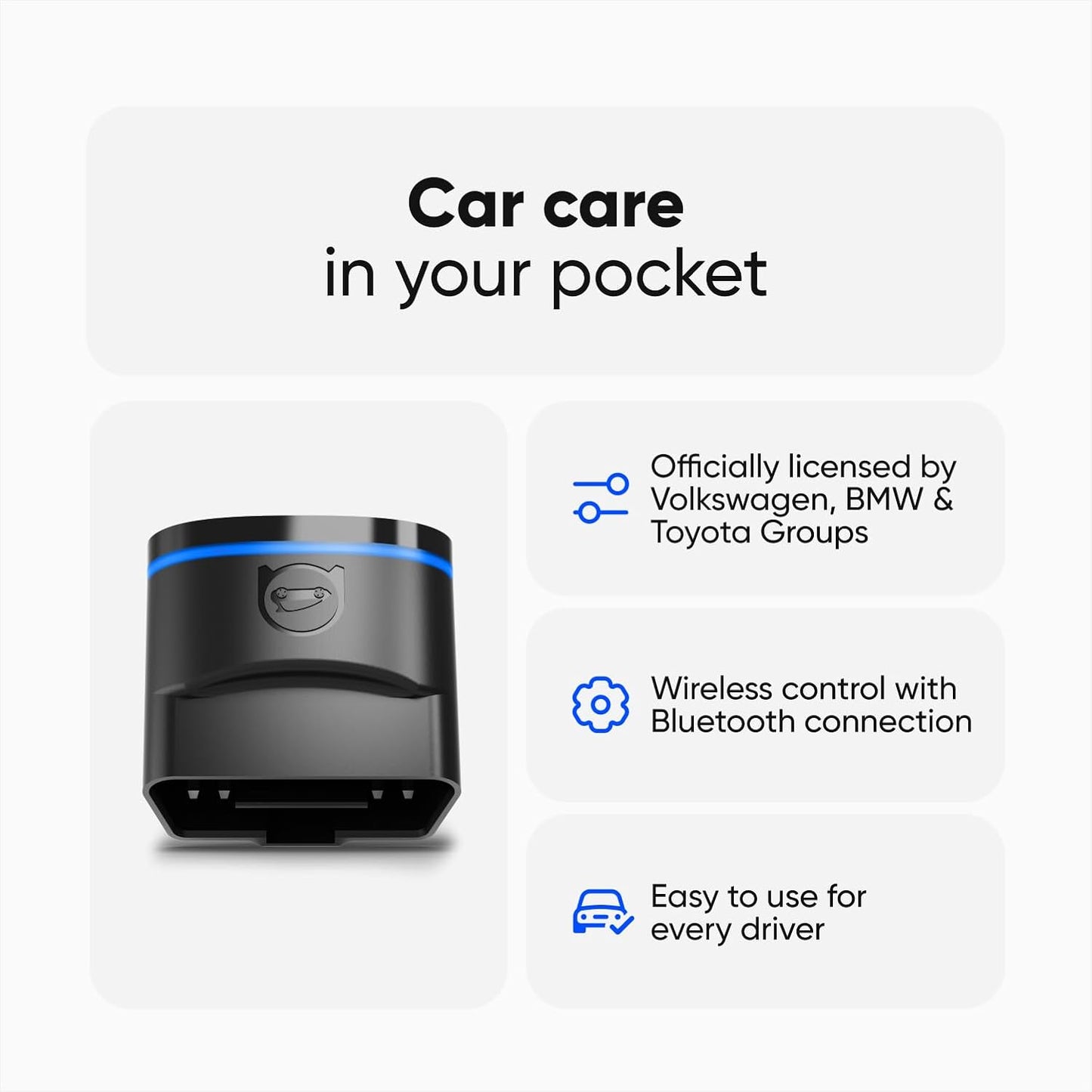 OBD2 Diagnostic Tool Scanner for Audi Seat Cupra Skoda Volkswagen BMW Mini Toyota (Android & Ios, Next Gen Device) (Pro Pack)