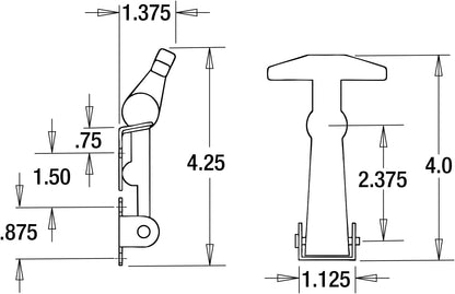WJ195 Truck and Trailer Rubber Hood Latch,Black