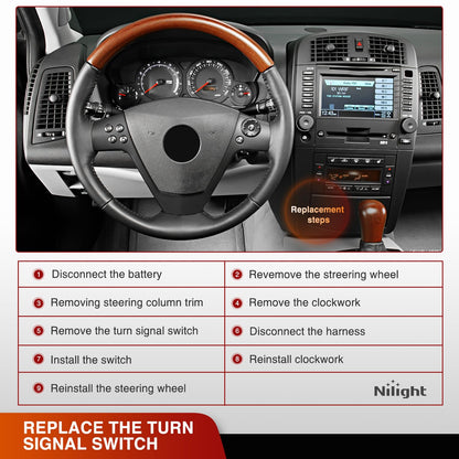 Turn Signal Switch Compatible with 2004 2005 2006 2007 Cadillac CTS 2004 2005 2006 Cadillac SRX W/Fog Lights Windshield Wiper Combination Dimmer Lever Switches with Cruise Control