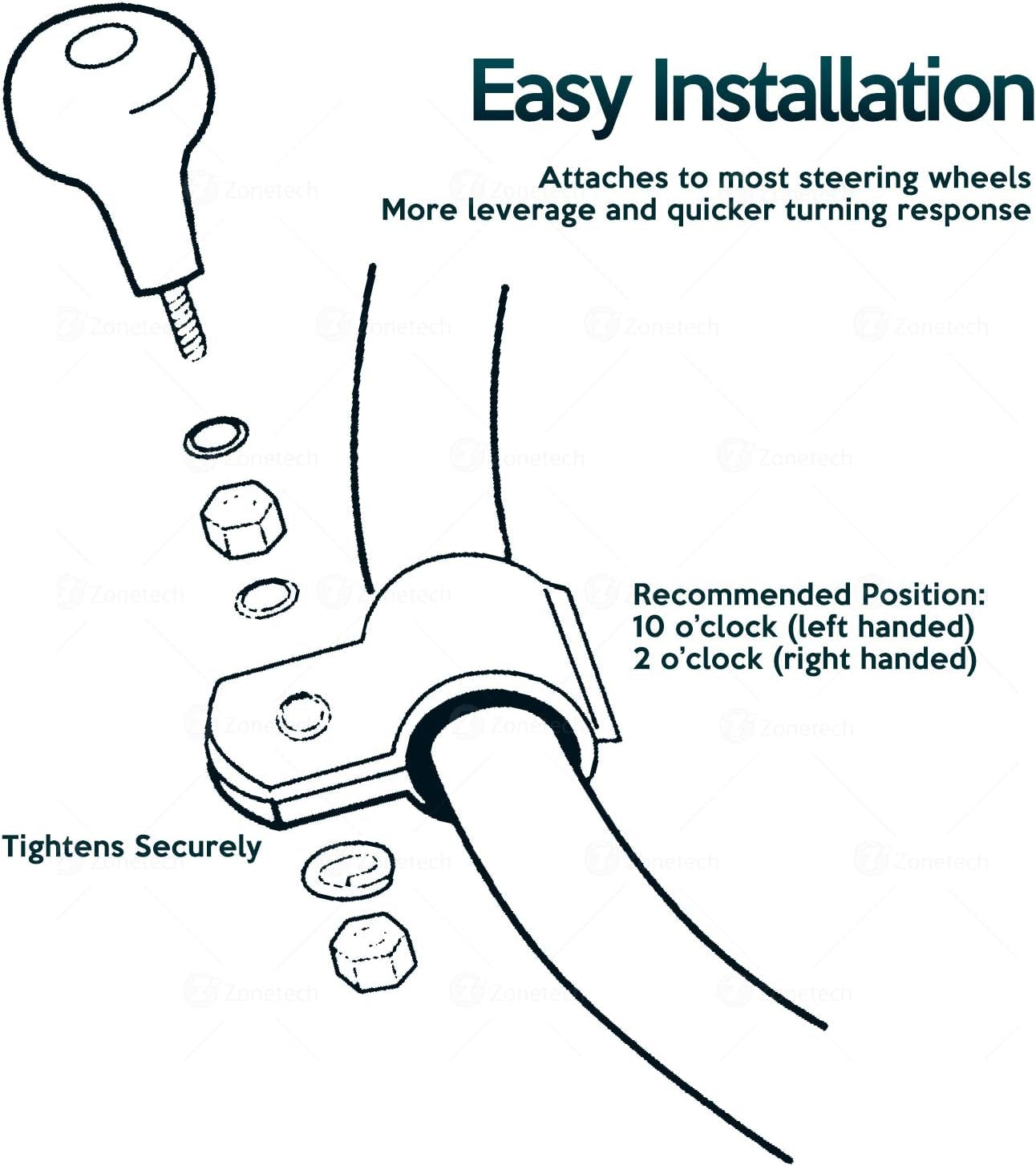 Woodgrain Steering Wheel Spinner - Universal Fit Premium Quality Driving Assist with Power Handle (One Pack)
