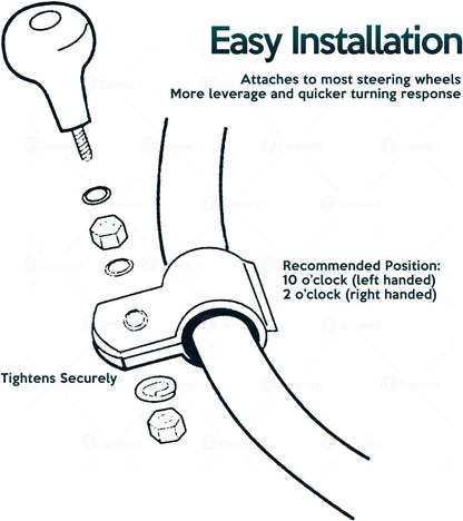 Woodgrain Steering Wheel Spinner - Universal Fit Premium Quality Driving Assist with Power Handle (One Pack)