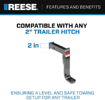 Towpower 21348 Trailer Hitch Ball Mount, Fits 2 Inch Square Receiver, 11 Inch Drop, 9.75 Inch Rise, 5,000 Lbs. Capacity, Black