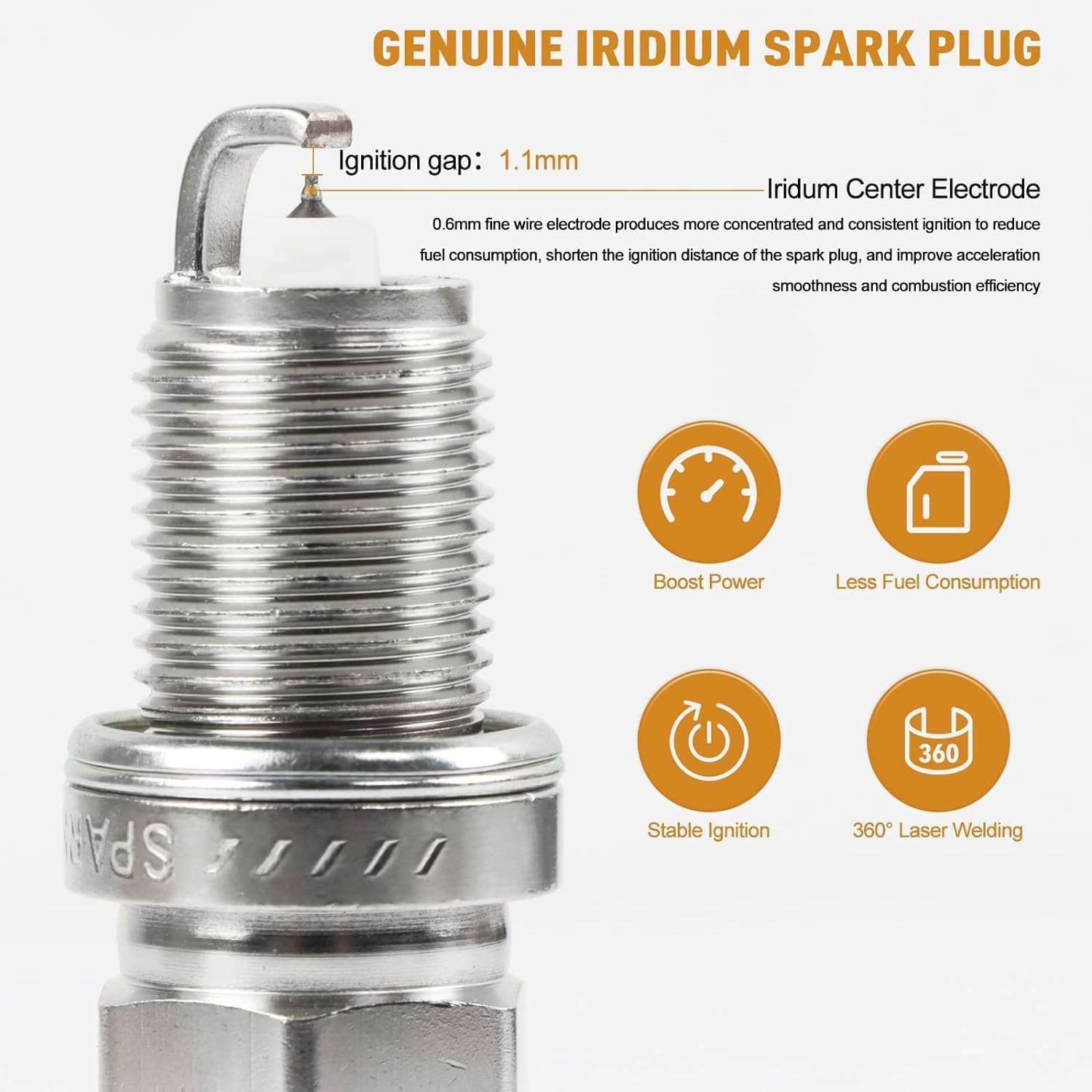 UF-669 Ignition Coils & Iridium Spark Plugs Compatible with Chevy Sonic Buick Trax Cruze Volt Encore 2013-2018 Cadillac ELR 2014-2016 1.4L L4