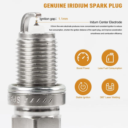 UF-669 Ignition Coils & Iridium Spark Plugs Compatible with Chevy Sonic Buick Trax Cruze Volt Encore 2013-2018 Cadillac ELR 2014-2016 1.4L L4