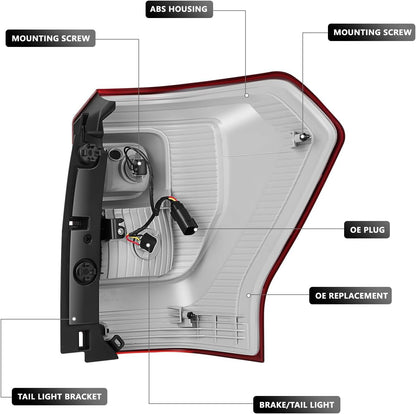 OE Style Rear Left Taillight Assembly Tail Lamp Compatible with Ford Expedition 2018-2021, FO2800271, JL1Z13405G, OEM-TL-041-L