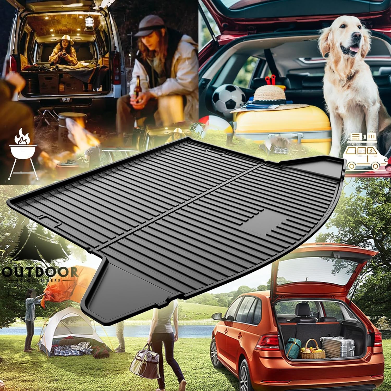 Trunk Cargo Liner Mat Tray Fit for Mazda CX-5 2017 2018 2019 2020 2021 2022 2023 2024 All Weather Rear Trunk Carpet Interior CX5 Accessories Waterproof Custom Fit Odorless TPE (Black)