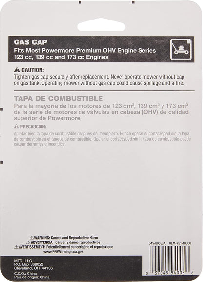 OEM-751-10300 Genuine Parts Replacement Gas Cap for 4.5-6.5 HP Engines
