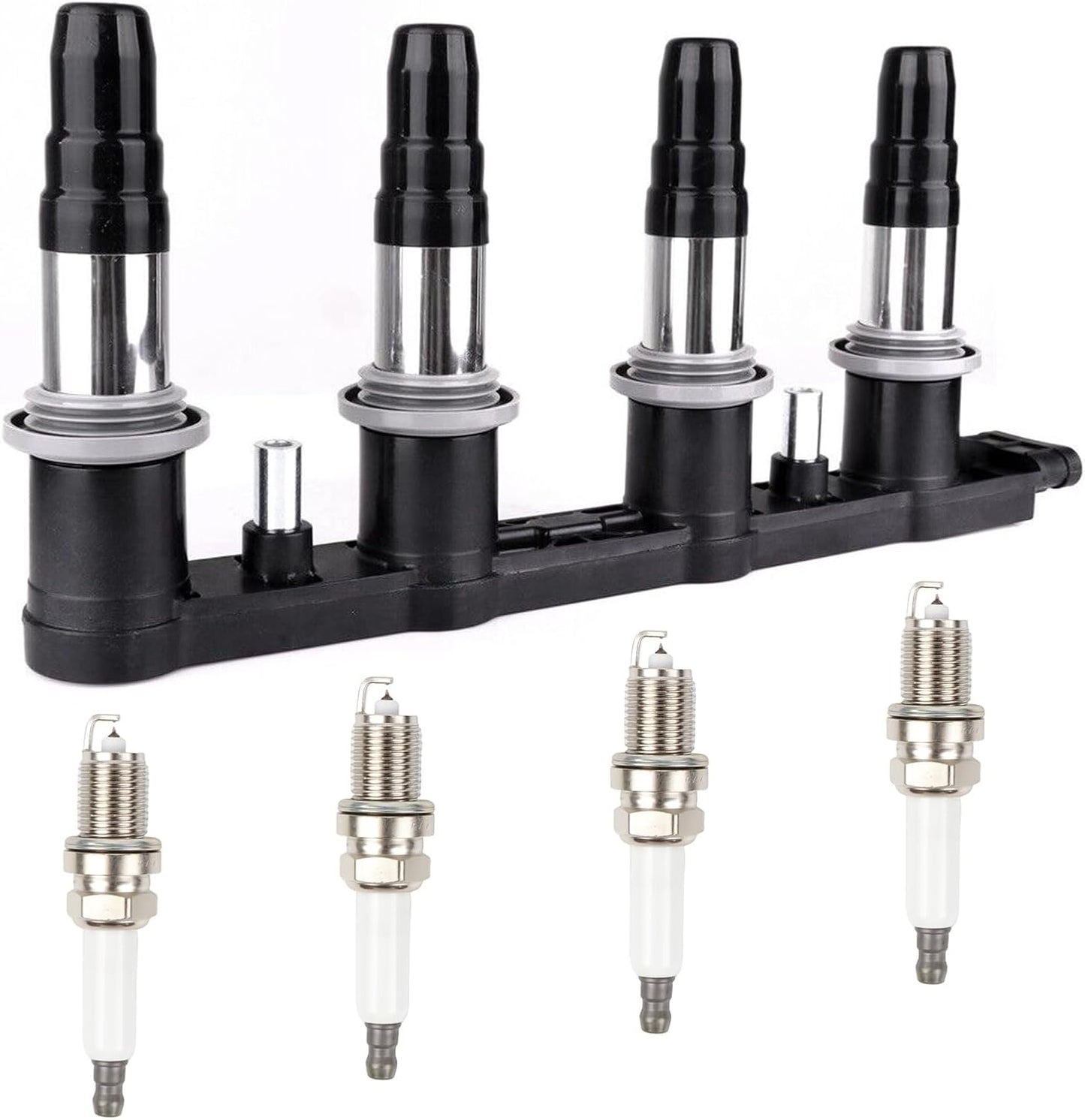 UF620 Ignition Coils Pack & 4PCS Iridium Spark Plugs Compatible with Chevy Cruze Sonic Aveo Aveo5 Pontiac G3 2011 2012-2018 1.6L 1.8L L4 Coil Pack Replace#90919-02247,C1646,5C1703,96476983