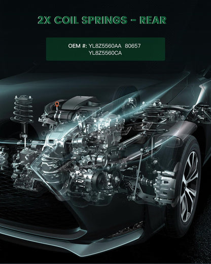 YL8Z5560AA Coil Springs, 2Pcs Rear Suspension Coil Springs Set Compatible with 2001-2012 for Ford for Escape, 2001-2006 2008-2011 for Mazda for Tribute, 2005-2011 for Mercury for Mariner