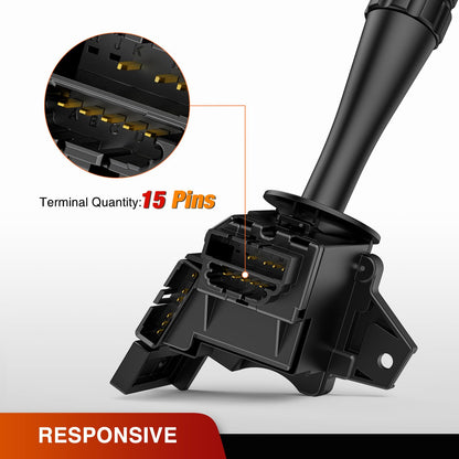Turn Signal Switch Compatible with 2004 2005 2006 2007 Cadillac CTS 2004 2005 2006 Cadillac SRX W/Fog Lights Windshield Wiper Combination Dimmer Lever Switches with Cruise Control