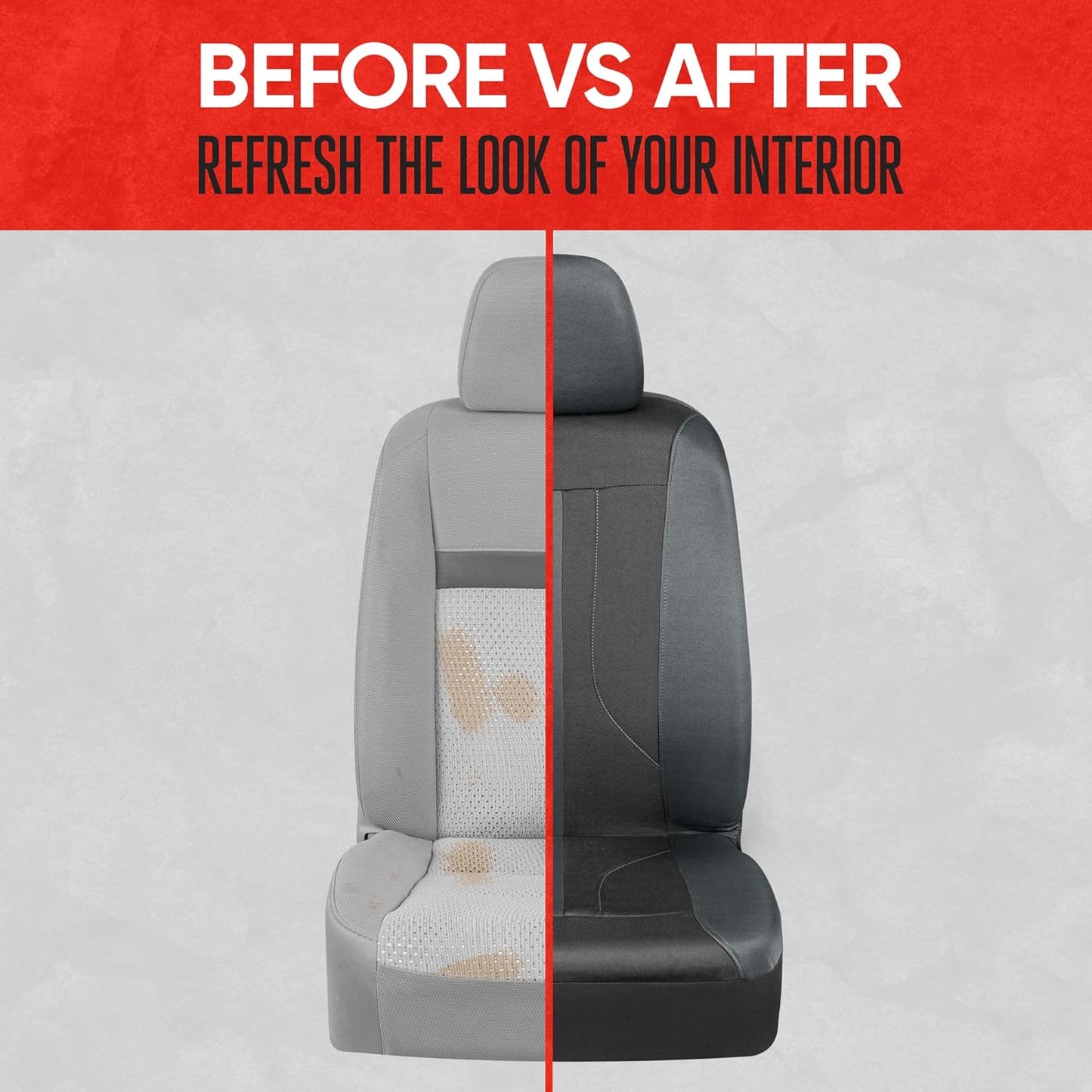 Omnifit Seat Covers for Cars, Two-Tone Gray Car Full Set with Hooded Split Bench Cover, Interior Accessories, Automotive