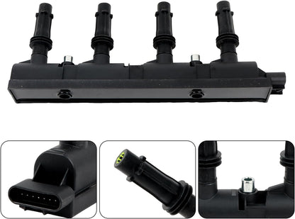 UF-669 Ignition Coils & Iridium Spark Plugs Compatible with Chevy Sonic Buick Trax Cruze Volt Encore 2013-2018 Cadillac ELR 2014-2016 1.4L L4