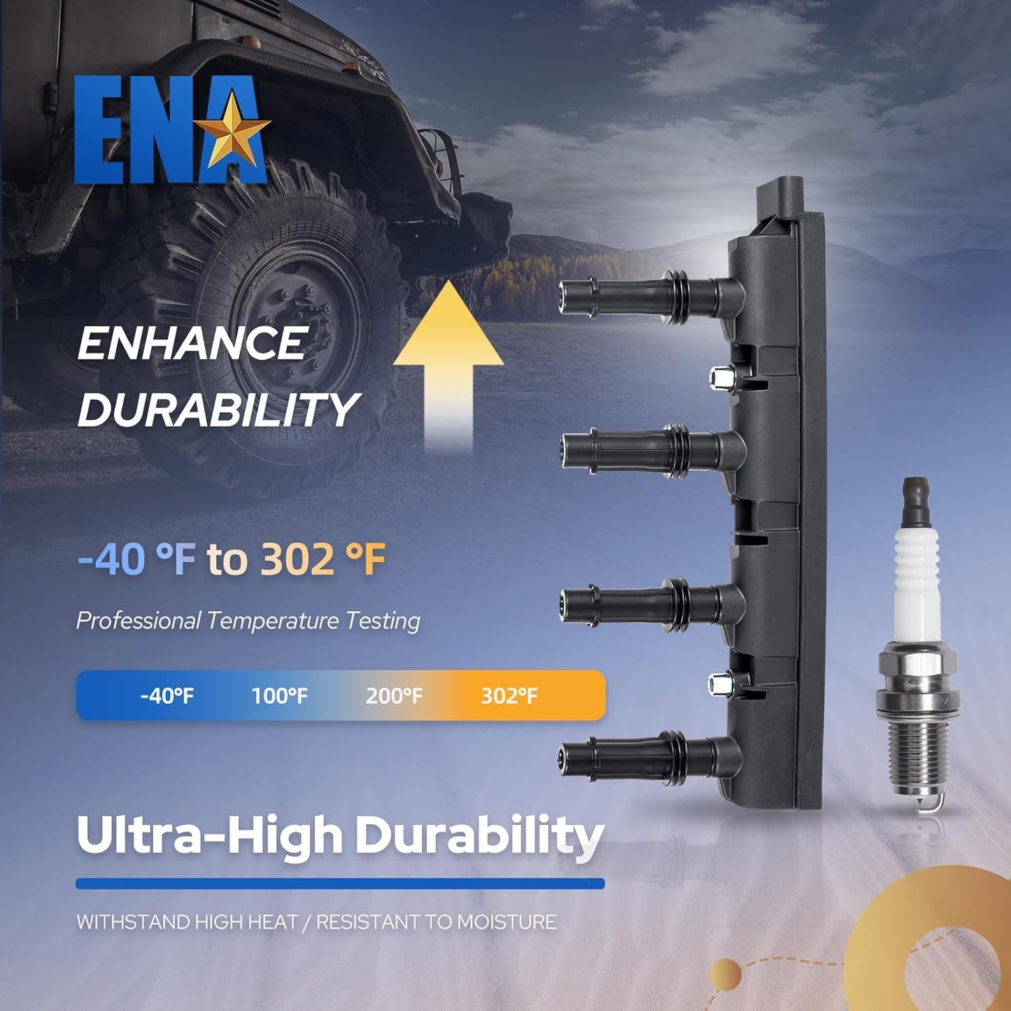 UF669 Ignition Coil Pack and 3068 Iridium Spark Plugs for 1.4L Compatible with Buick Encore Chevy Cruze Sonic Trax 2011 2012 2013 2014 2015 2016 2017 2018 2019 2020 for D521C 55577898 55579072