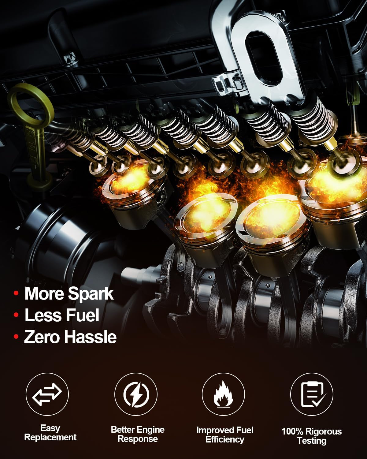 UF669 Ignition Coil Pack and 4 Iridium Spark Plug Compatible with Chevy Cruzer 2011-2016 Sonic Trax 15-21 Volt 11-15, Buick 2013-2021 Encore, 14-16 for Cadillac EL 1.4L L4 UF669 XP3922 55577898