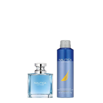Nautica Voyage Eau De Toilette, Cologne and Fragrance For Men, Fresh, Romantic, Fruity Scent Woody, Aquatic Notes of Apple, Water Lotus, Cedarwood, and Musk Ideal Day Wear, Long Lasting 3.3Fl oz