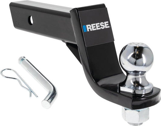 Towpower 7081000 Trailer Hitch Drawbar and Ball Hitch Towing Kit, Fits Square 2 Inch Hitch Receiver, 4 Inch Drop, 7,500 Lbs. Capacity, Includes 2 Inch Trailer Ball and Hitch Pin & Clip