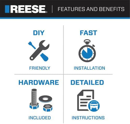 Towpower 37042 Class 3 Multi-Fit Trailer Hitch, 2 Inch Square Receiver, Compatible with Selected Models (Please Verify VEHICLE APPLICATON)