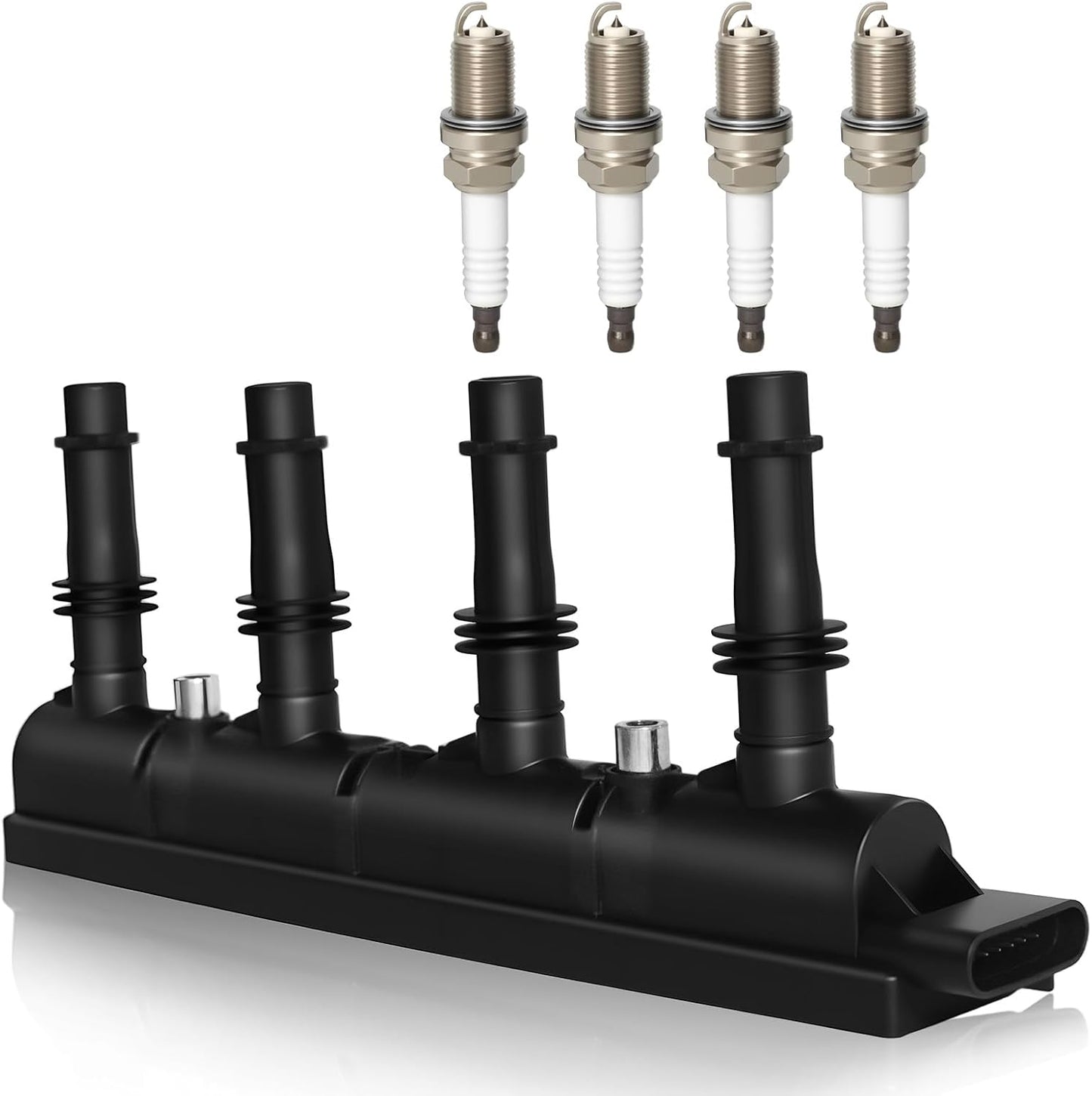 UF-669 Ignition Coil Pack and 1675 Spark Plugs Fit for Chevy Cruze Turbo 2011-2015, Sonic Turbo 2012-2020, Trax Turbo 2014-2020, Volt 2011-2015, Buick Encore, L4 1.4L, Replaces 55575499 55577898