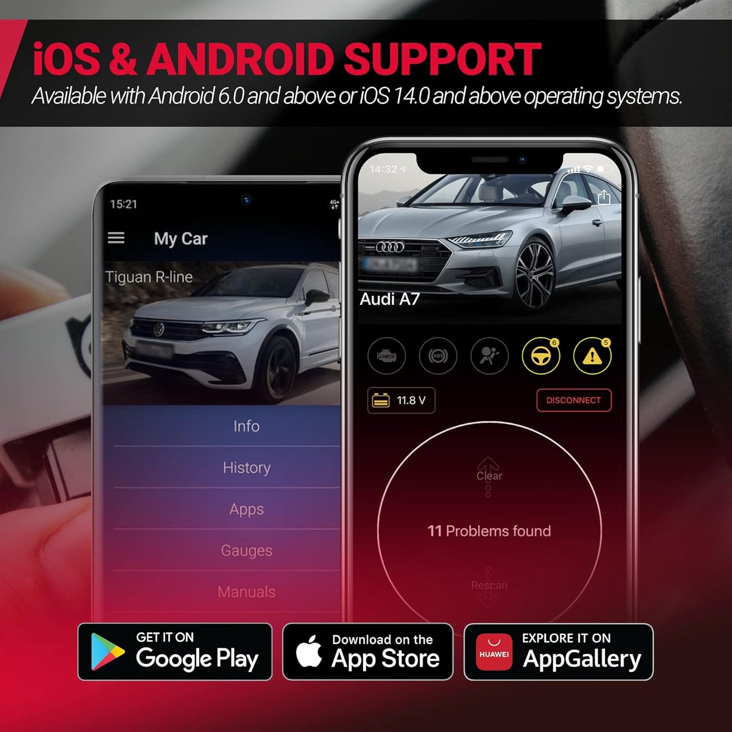 OBD2 Diagnostic Tool Scanner for Audi Seat Cupra Skoda Volkswagen BMW Mini Toyota (Android & Ios, Next Gen Device) (Ultimate Pack)