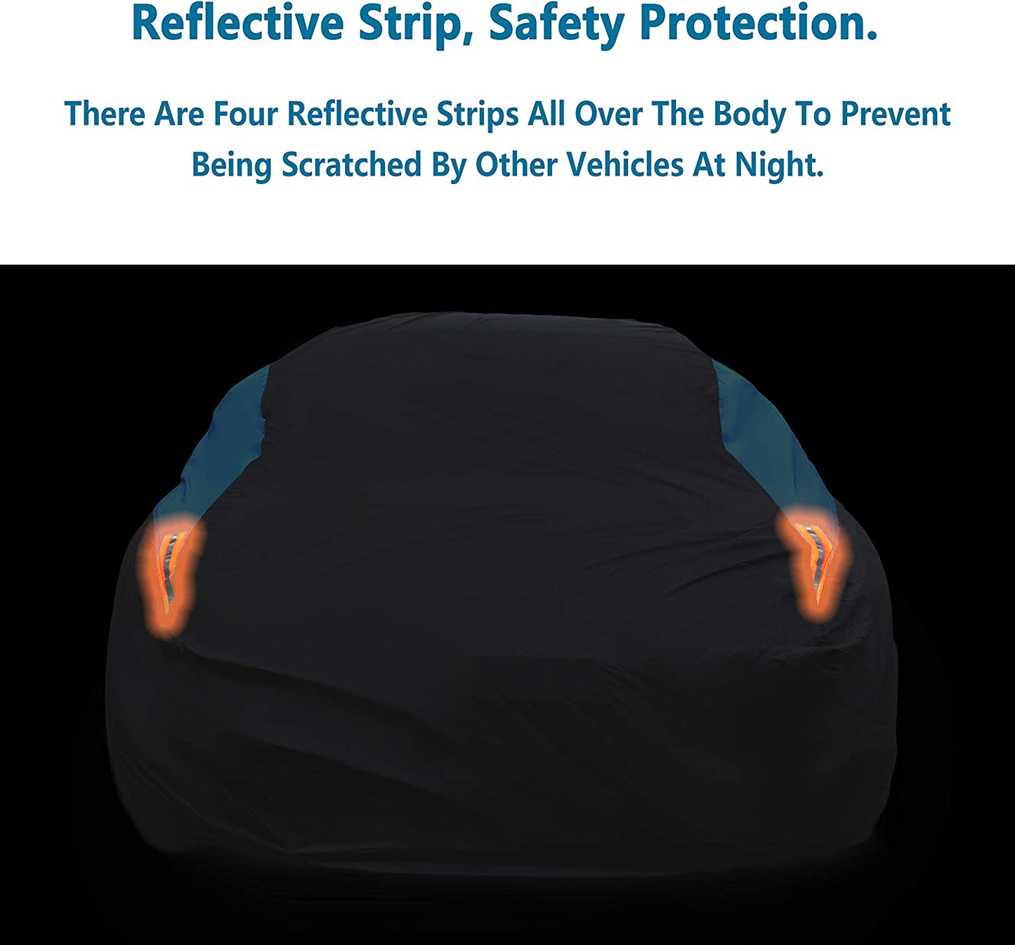 Waterproof Car Cover All Weather Snowproof UV Protection Windproof Outdoor Full Car Cover, Universal Fit for Sedan (Fit Sedan Length 194-206 Inch, Blue)