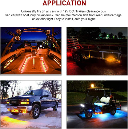 TL-03 10 PCS 3/4” round Clearance LED Front Rear Side Indicator Bullet Marker Light for Truck RV Car Bus Trailer Van Caravan Boat (12V, Amber)