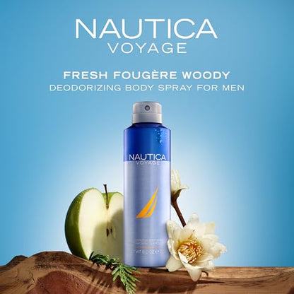 Nautica Voyage Eau De Toilette, Cologne and Fragrance For Men, Fresh, Romantic, Fruity Scent Woody, Aquatic Notes of Apple, Water Lotus, Cedarwood, and Musk Ideal Day Wear, Long Lasting 3.3Fl oz