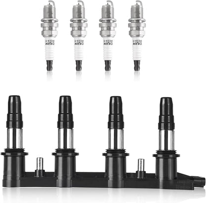 UF620 Ignition Coil Pack and Iridium Spark Plugs Compatible with Chevy Cruze 2011-2016, for Chevy Sonic 2012-2018, for Chevy Aveo 2009-2011, for Pontiac G3 2007-2010 1.6L 1.8L L4