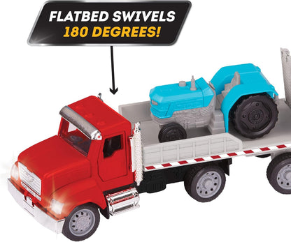 – 7-Inch Flatbed Truck Toy with Lights & Sounds, Movable Parts, Construction Vehicle for Boys & Girls, Durable Design, Realistic Details, Gift 3+ Years Toy for Kids