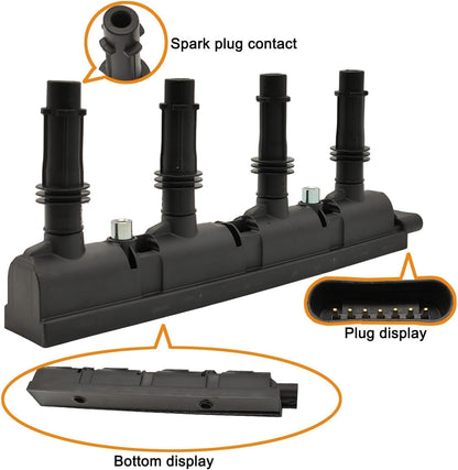 UF669 Ignition Coil and 1675 Iridium Spark Plugs Set of 4PCS Compatible with Buick Encore 2013-2022&Chevrolet Sonic 2012-2020/Trax 2015-2022/Cruze 2011-2019&Cadillac ELR 2014-2016 1.4L L4
