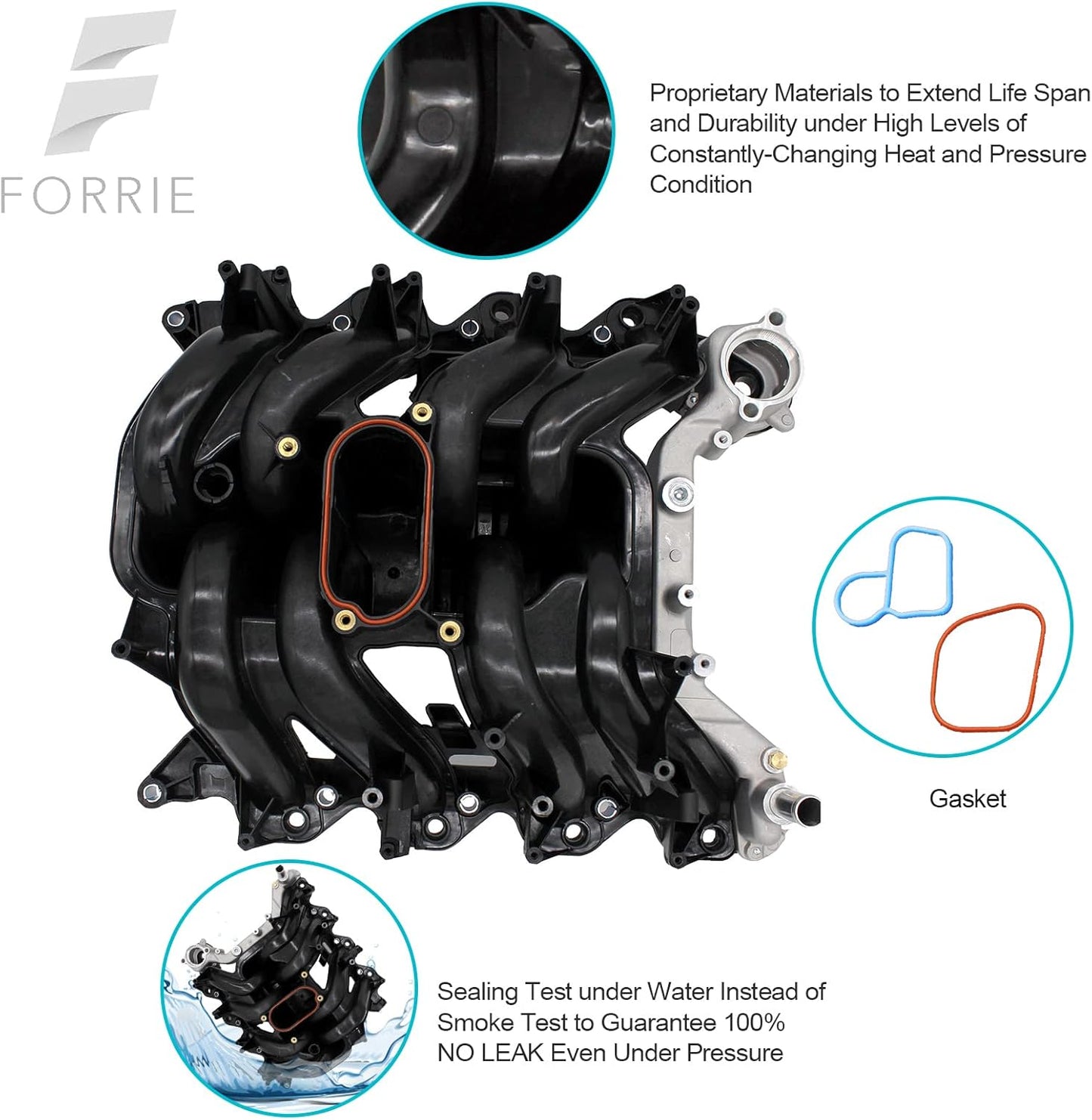 Upper Intake Manifold Compatible with 615-188, 5.4L Ford E-150,Club Wagon, E-250, E-350, E-450, F-150, F-250 Super Duty, F-350, Econoline, Excursion, Expedition. Exclude Coolant Heated Pcv