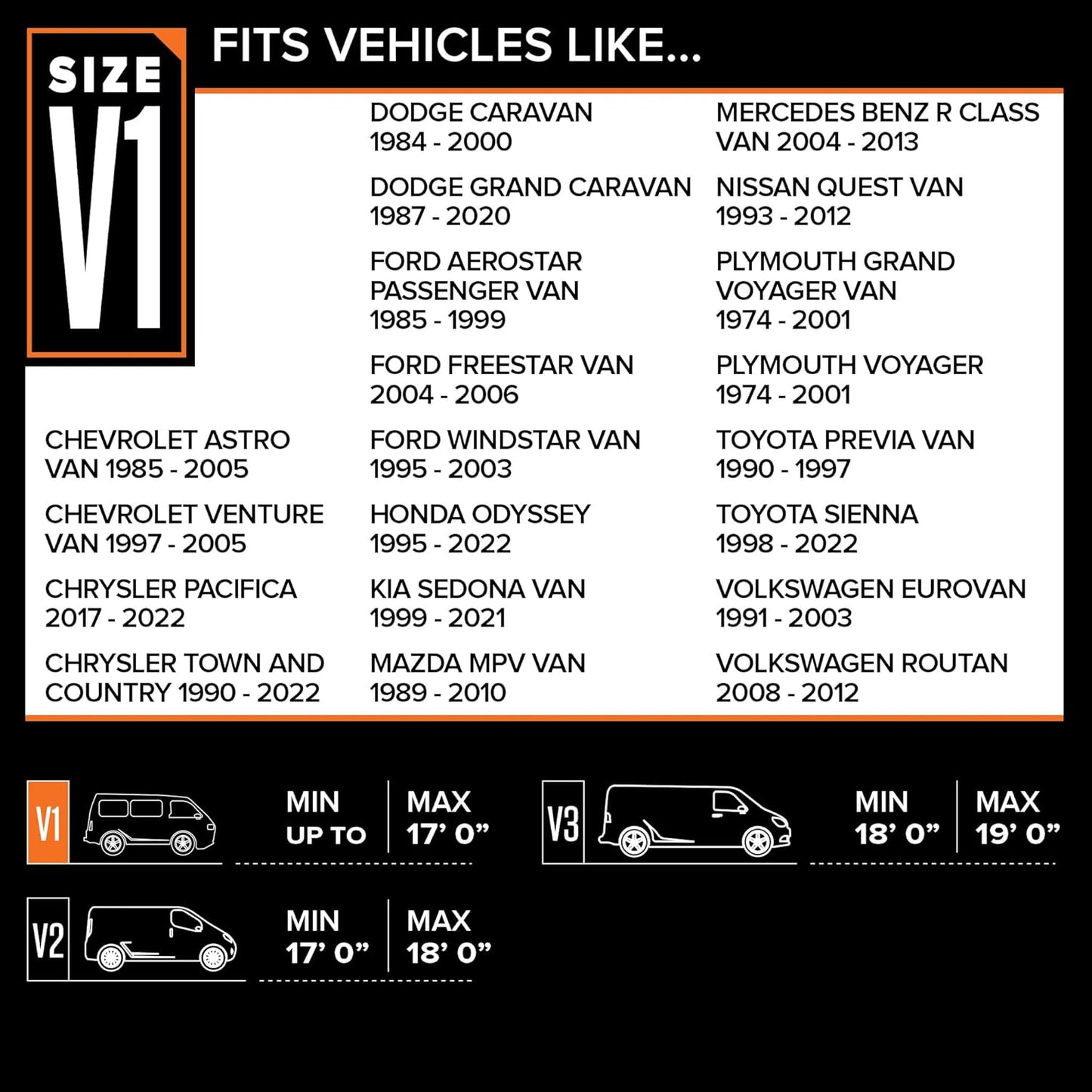 VB-1 Lite Van Cover Indoor, Dustproof, UV Resistant Van Cover Fits Mini Vans up to 216” L X 60" W X 60" H, Gray, Size V1: Fits up to 18'