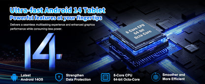 URAO A10L 10 Inch Tablet Android 14 12GB RAM 64GB ROM Octa-Core 5G WiFi with Keyboard Mouse Touch Pen Headset Case Tablet Kit