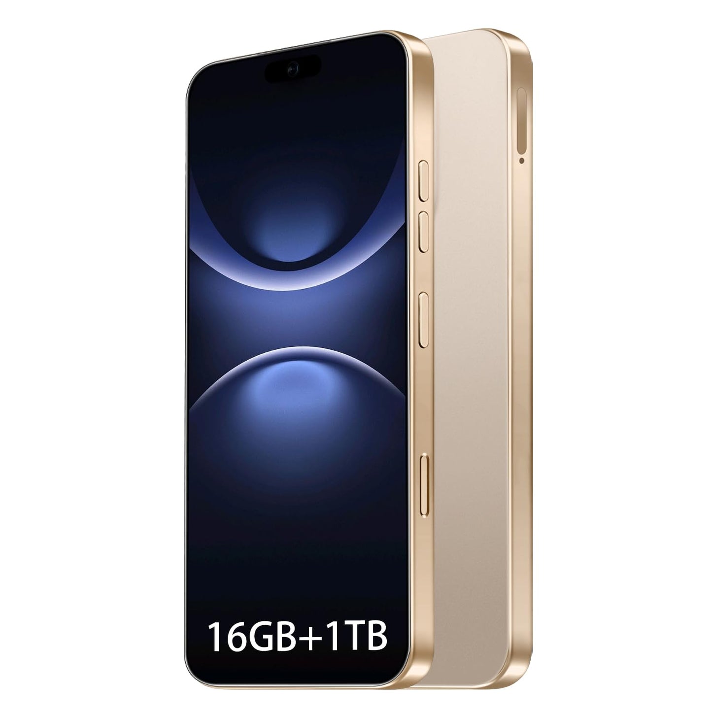 16PROMA X 16GB+1TB 6.99" HD Screen Smartphone Unlocked Cell Phone,Battery 7000mAh Unlocked The Phone, Android 14 Fingerprint Button Unlock/GPS/Dual SIM/5G/Face ID(Desert Titanium)