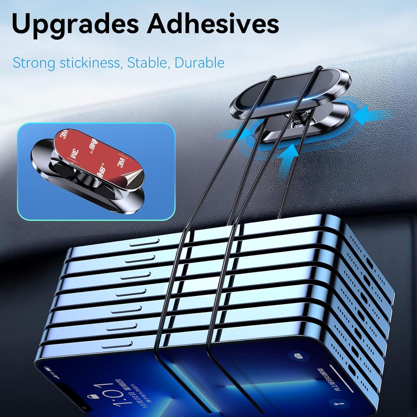 【2-Pack】 Magnetic Phone Holder for Car Dash【Strong Magnet】 Magnetic Car Phone Holder Mount 【4 Plate】 Phone Holders for Your Car Phone Mount for Car Dashboard Cell Phone Car Mount for Iphone Samsung