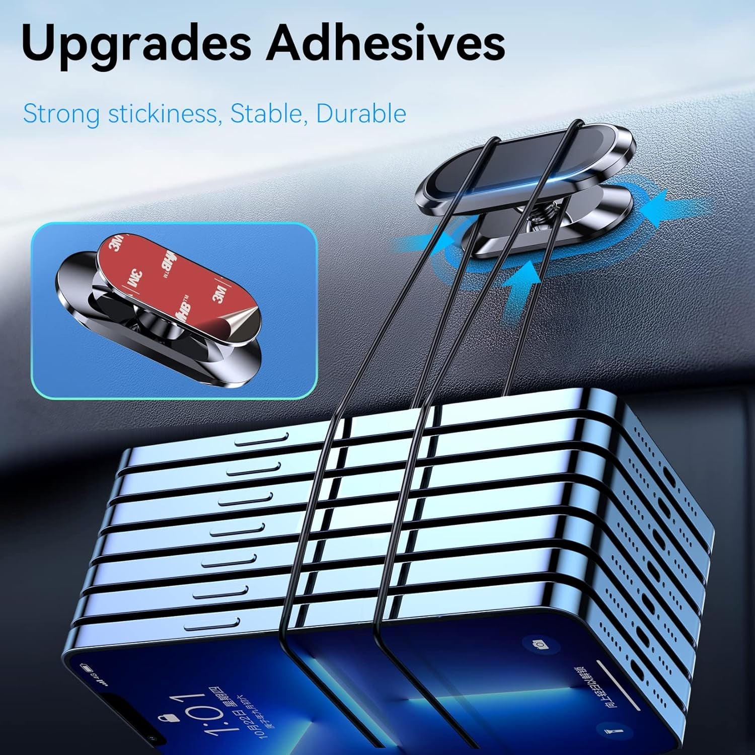 【2-Pack】 Magnetic Phone Holder for Car Dash【Strong Magnet】 Magnetic Car Phone Holder Mount 【4 Plate】 Phone Holders for Your Car Phone Mount for Car Dashboard Cell Phone Car Mount for Iphone Samsung