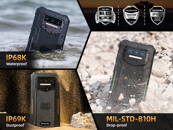 OUKITEL WP23 Plus Rugged Smartphone Unlocked 2025-24GB+256GB Cell Phones, 10600mAh Battery, 6.52'' Display Smartphone, 13MP Camera, 4G Dual SIM Android 14 Phone, IP68/IP69K/NFC/GPS/OTG, Orange