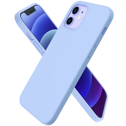 ORNARTO Compatible with iPhone 12 Case, Compatible with iPhone 12 Pro Case, Slim Liquid Silicone 3 Layers Full Covered Soft Gel Rubber Phone Case Cover 6.1 inch-White