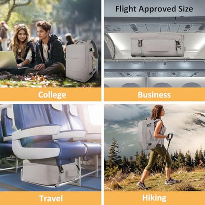 Taygeer Travel Backpack for Women, Carry On Backpack with USB Charging Port & Shoe Pouch, TSA 15.6inch Laptop Mochila Flight Approved, Nurse Bag Casual Daypack for Weekender Business Hiking, Pink