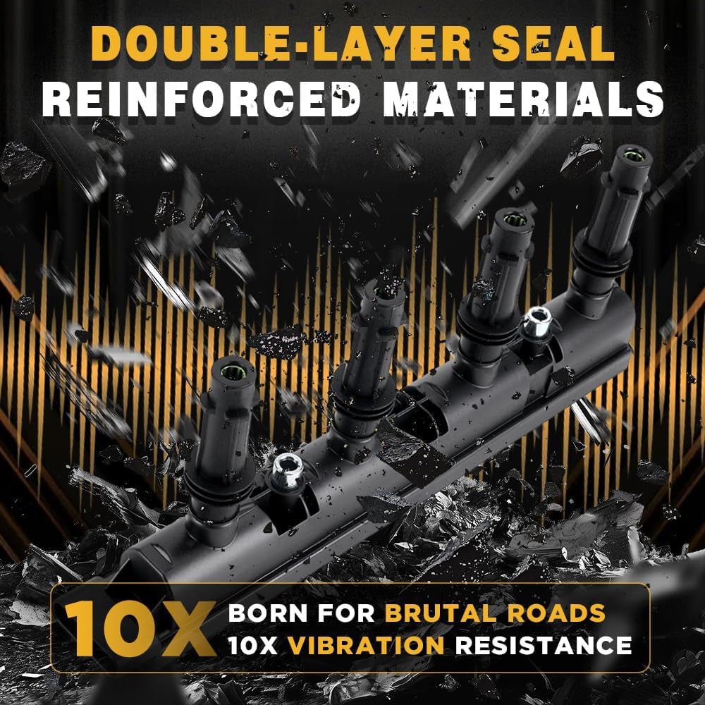 UF669 Ignition Coil Pack with Iridium Spark Plugs XP3922, Compatible with Buick Encore, Chevrolet Cruze, Sonic, Trax, Volt 1.4L 1.8L L4, High Performance Direct Fit Replacement