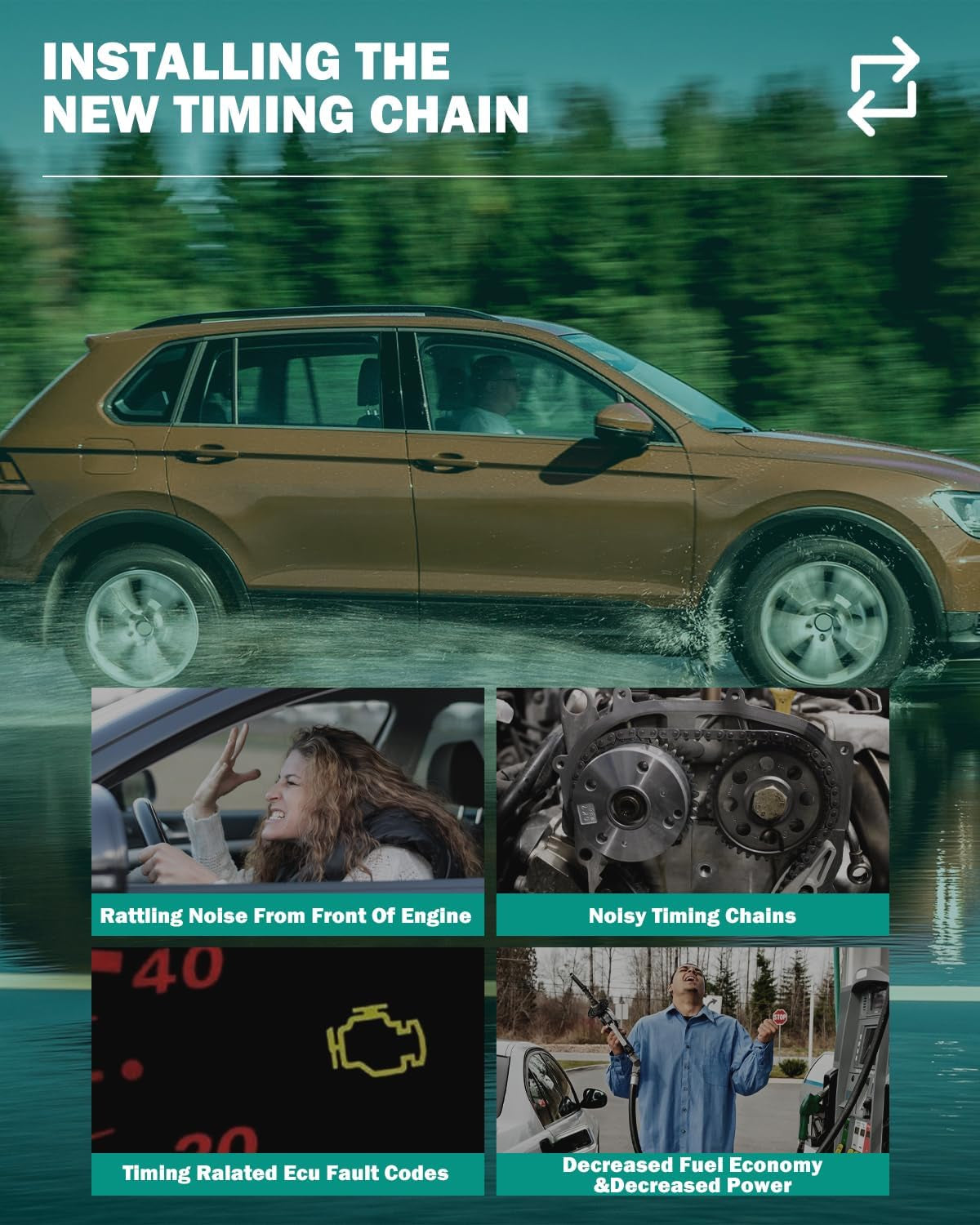 Timing Chain Kit for for Ford for Mercury Ranger for Explorer Mustang for Mountaineer 4.0L