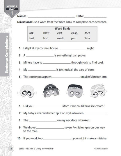 180 Days™: Reading, Vocabulary/Language for 2Nd Grade Practice Workbook for Clas