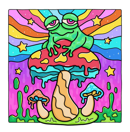 Trippy & Groovy: Psychedelic Coloring Book for Adults Featuring Mushrooms, Alien