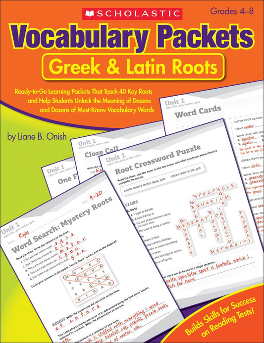 Vocabulary Packets: Greek & Latin Roots: Ready-To-Go Learning Packets That Teach