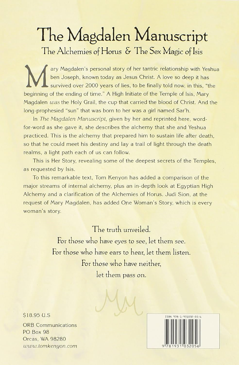 The Magdalen Manuscript: the Alchemies of Horus & the Sex Magic of Isis