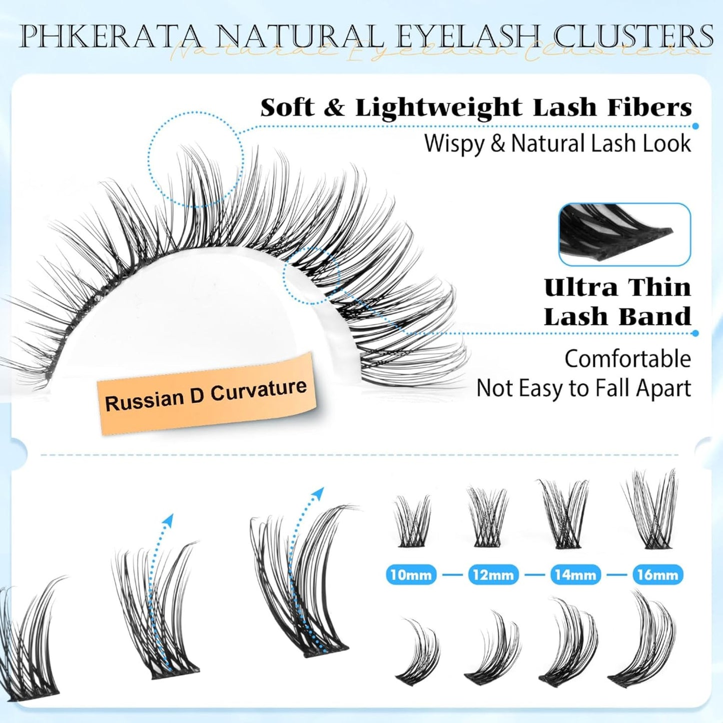 Natural Lash Clusters Wispy Eyelash Clusters 160 Pcs Individual Lashes D Curvatu