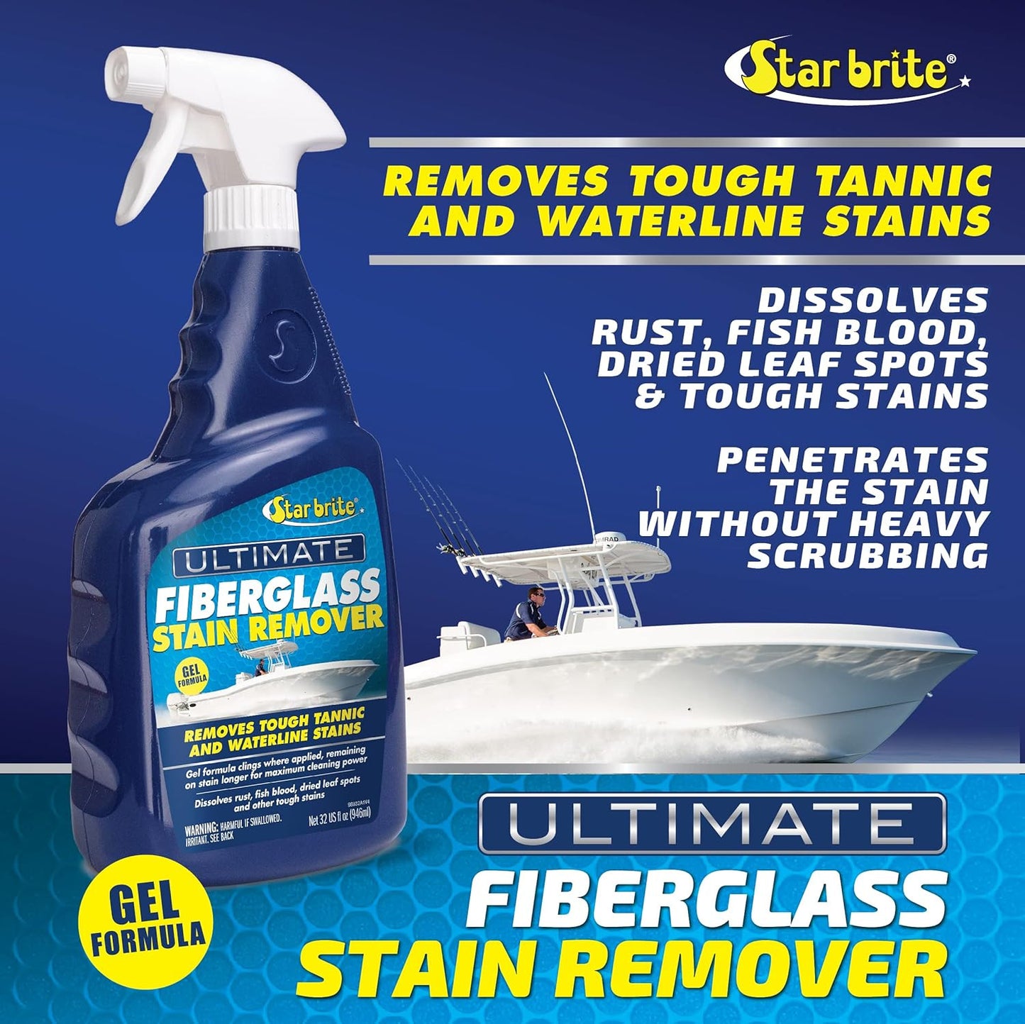 Ultimate Fiberglass Stain Remover - Easy-To-Use Marine Grade Solution to Elimina