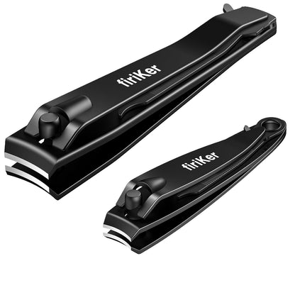 Nail Clippers Set, Heavy Duty Black Matte Stainless Steel Nail Clipper with Nail