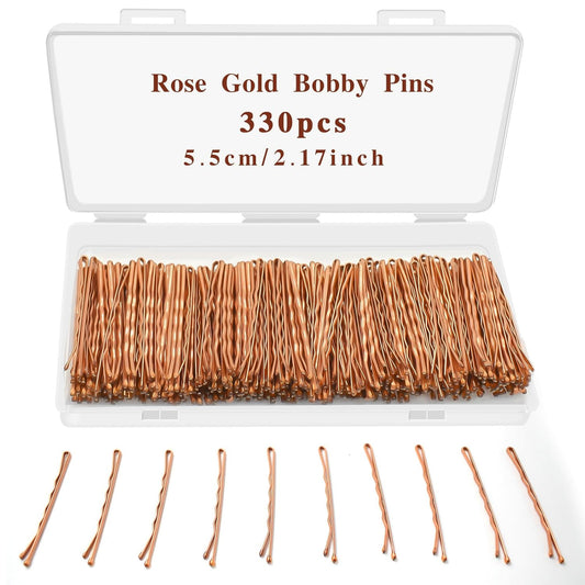 330 PCS Rose Gold Bobby Pins for Women Girls,  2.17 Inch Long Super Grip Blonde