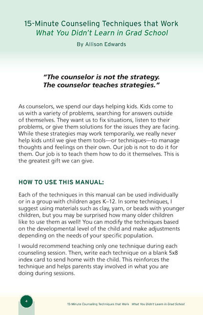 15-Minute Counseling Techniques That Work: What You Didn'T Learn in Grad School