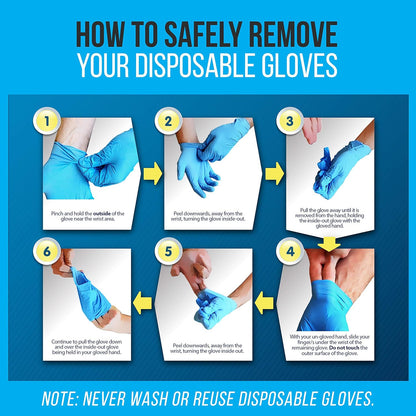Nitrile Disposable Latex & Powder Free Medium Gloves - Great for Kitchens, Food